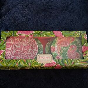 Lilly Pulitzer Pink and Green Plate set